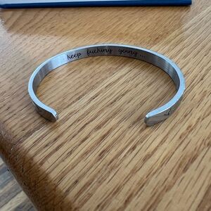 Silver Inspirational Cuff Bracelet